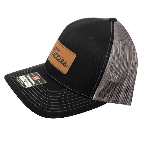 Titties Raw Hide Leatherette Patch Hat - Funny Golf Snapback