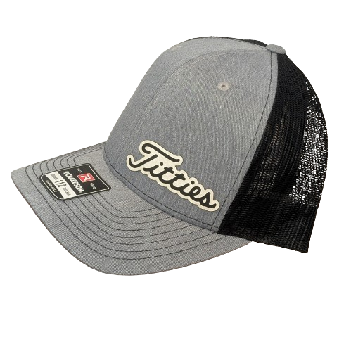 Titties - Offset Golf Ball Leatherette Hat - Funny Golf Fan Snapback