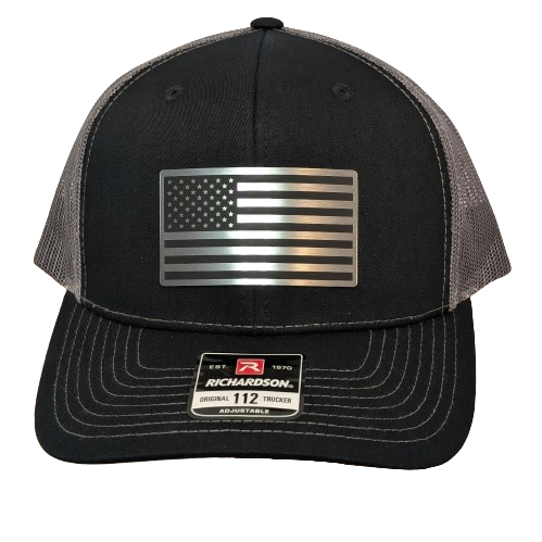 American Flag Brushed Aluminum Patch Hat - Premium Patriotic Snapback