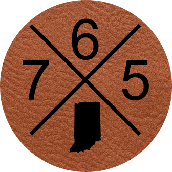 Close-up of a customizable leatherette patch featuring a 3-digit area code and state shape.