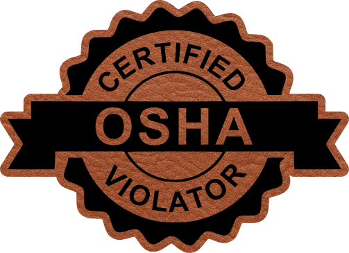 Close-up of the "Custom Certified Violator" leatherette patch with customizable abbreviation in the center.