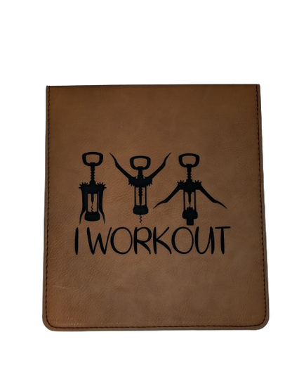 I Work Out Wine Tool Set - Personalized Leatherette 3 Piece Gift