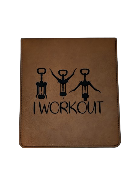 I Work Out Wine Tool Set - Personalized Leatherette 3 Piece Gift