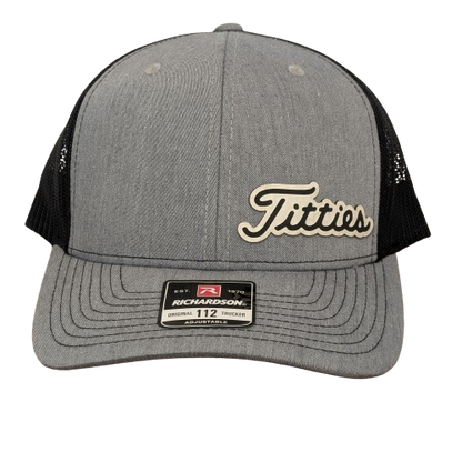 Titties - Offset Golf Ball Leatherette Hat - Funny Golf Fan Snapback