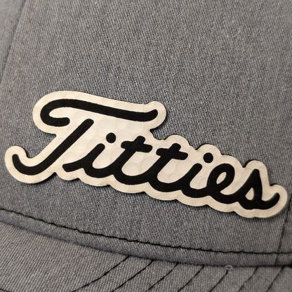 Titties - Offset Golf Ball Leatherette Hat - Funny Golf Fan Snapback