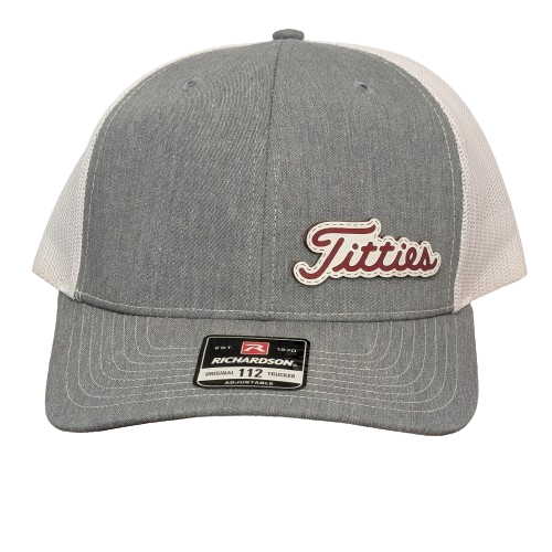 Titties White and Red Premium Patch Hat - Funny Golf Snapback