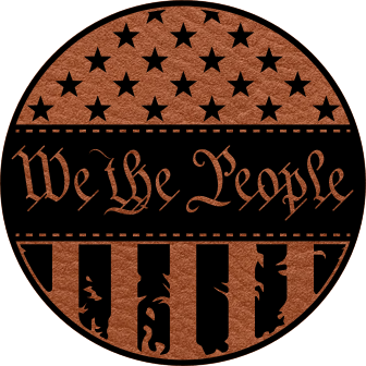 We The People - Circle Flag - Leatherette